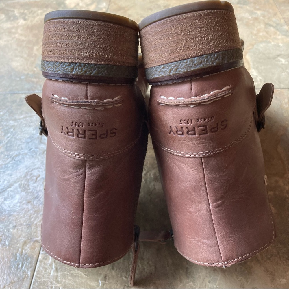 Sperry women’s seaport Brown Leather Ankle Boots - Picture 4 of 7